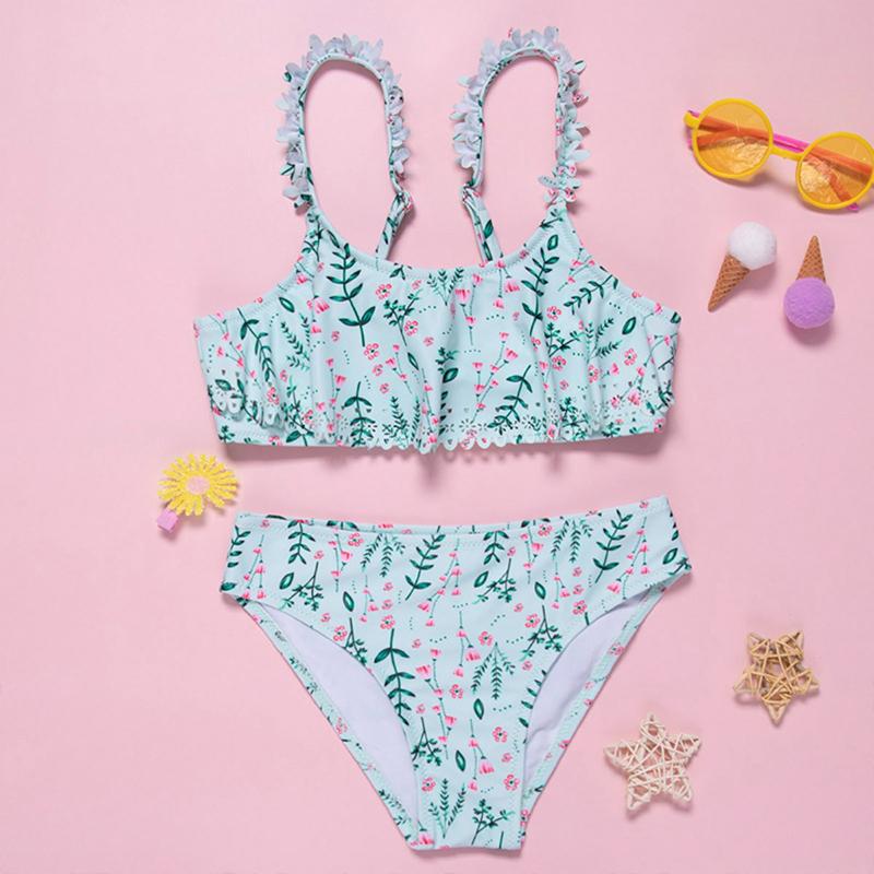 

One-Pieces 3-7y Swimsuit Girls Toddler Kids Baby Floral Tow Piece Bikini Swimwear Beachwear Summer Beach Wear Children Bathing Suit, Black