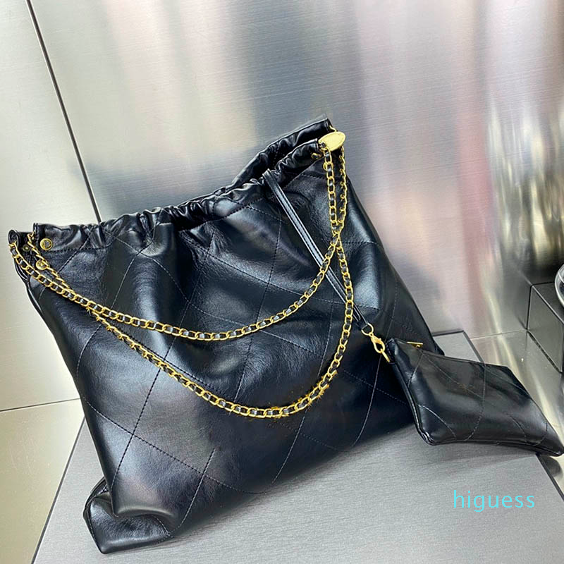 

Designer- Classic Retro Chain Fashion Bags Checkered Large Capacity Handbag Messenger composite bag Cross Body bag, Black