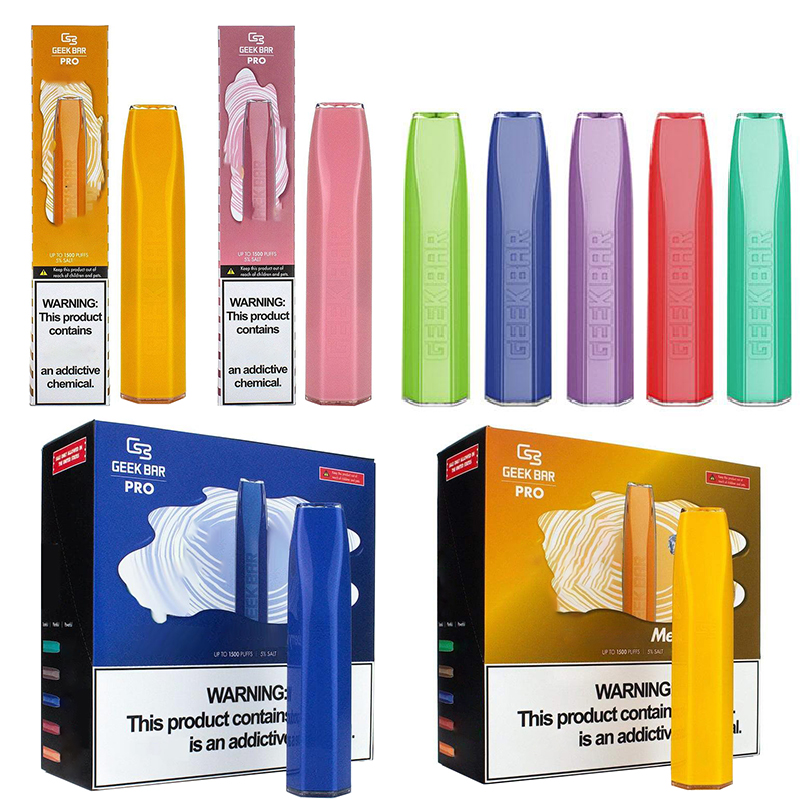 

Geek Bar Pro Disposable E cigarettes 1500 Puffs Vape Pen 4.5ml Prefilled pods Cartridge 800mAh Battery Starter Kit gunnpod elf bars geekbar