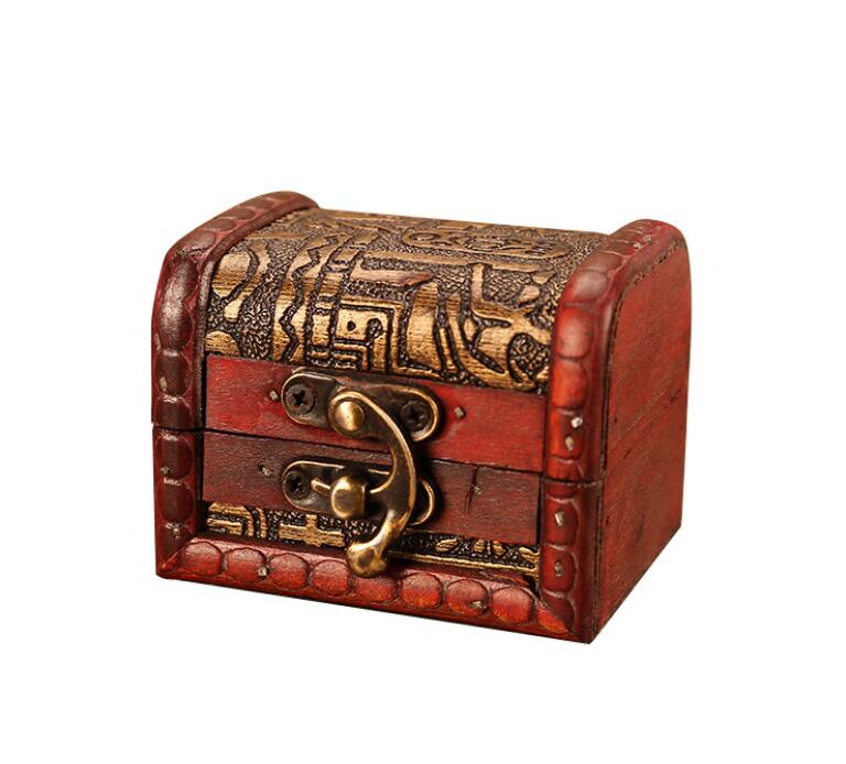 

Vintage Jewelry Box Organizer Storage Case Mini Wood Flower Pattern Metal Container Handmade Wooden Small Boxes, Black;white