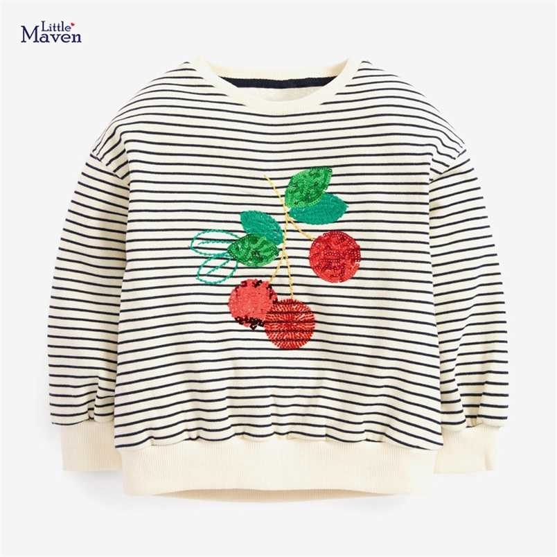 

Little maven Girls Long Sleeve Sweatshirts Cherry Paillette Infant Baby Cotton Clothes for Children's Clothing 211111, 5y0012 same photo