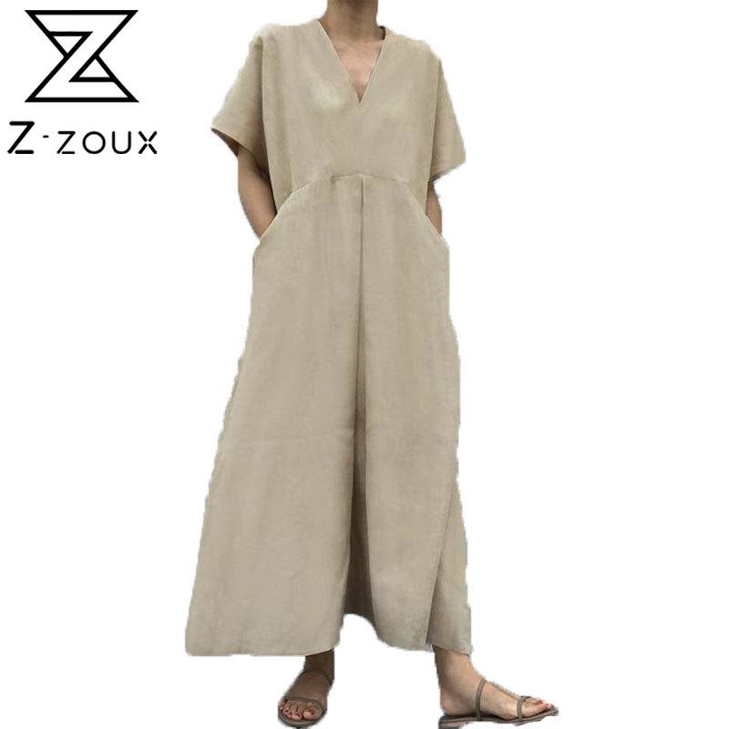 

Getspring Women Dress V-neck Plus Size Dresses Short Sleeve Black Khaki Long Summer Clothes 210524