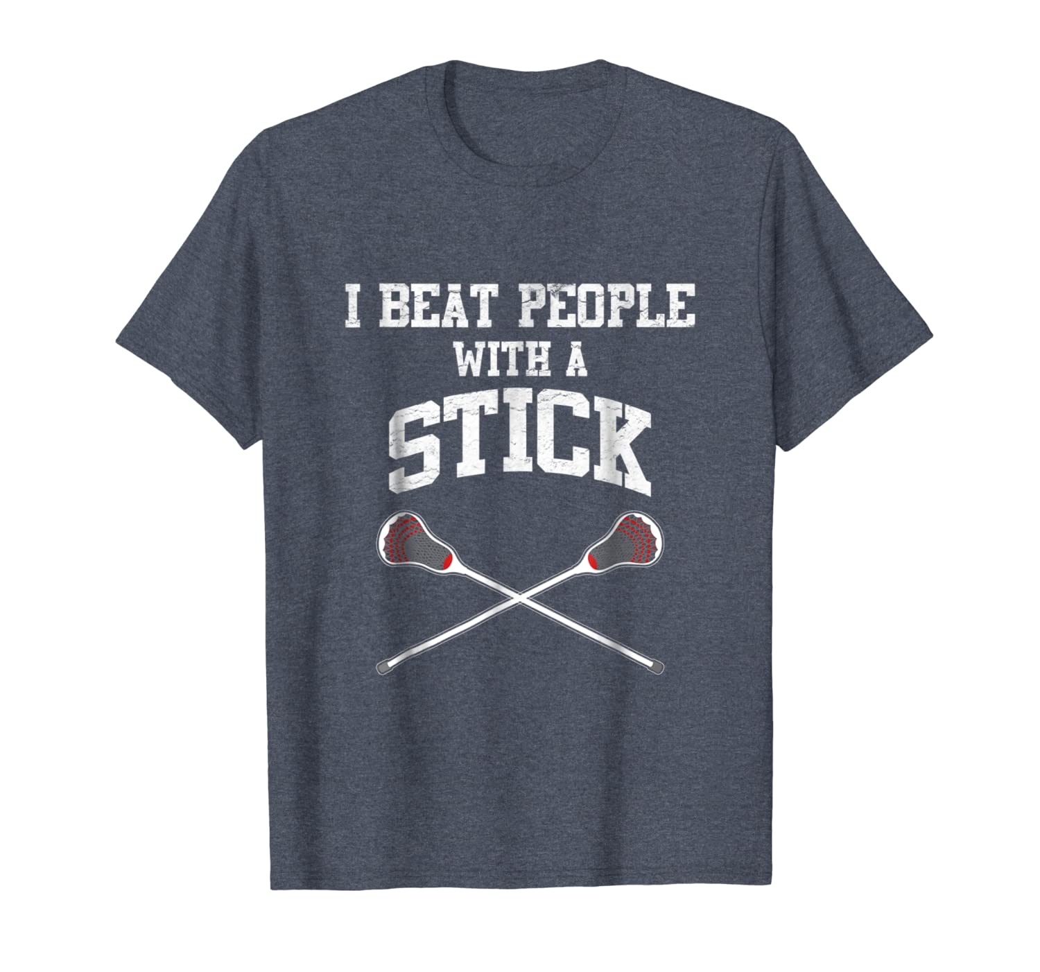 

funny cool i beat people with a stick lacrosse game t shirt, White;black