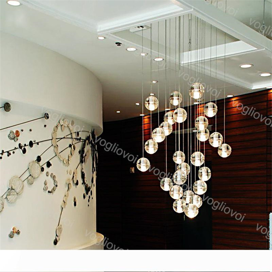 

Pendant Lamps Glass Ball With Bubble 2M Hanging G4 AC110 220V For Indoor Stair Bar Droplight Living Room Corridor H otel Lobby DHL