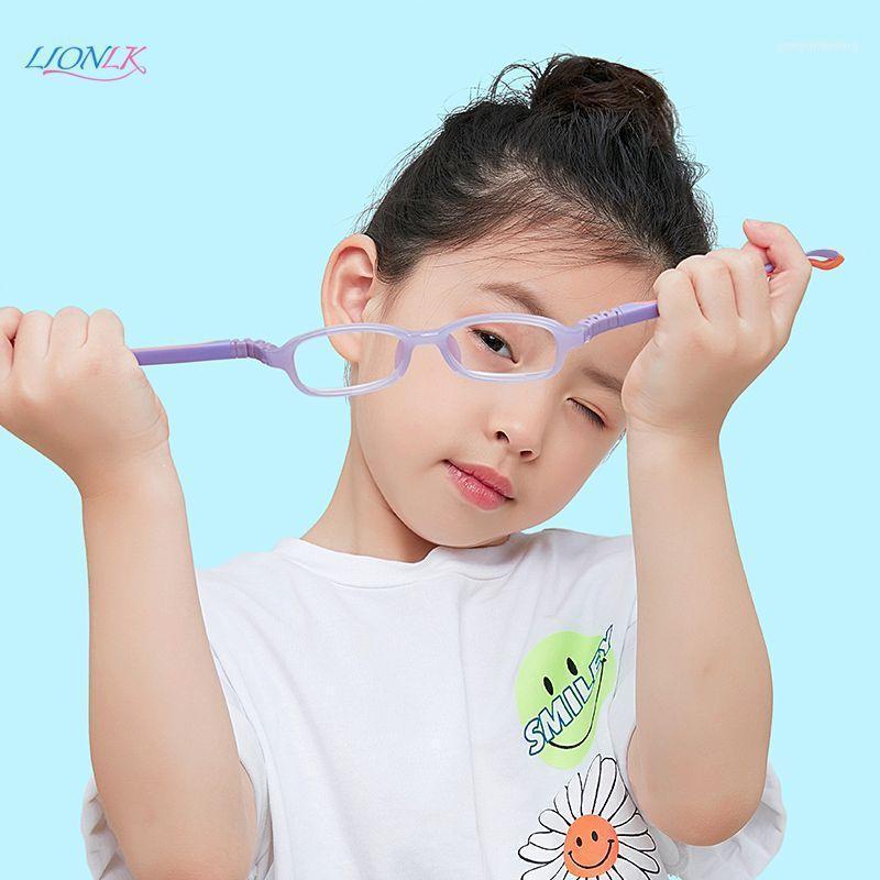 

Sunglasses LIONLK High Quality Fashionable Oval Comfortable Silicone Children Eyeglasses TR90 Girls Boys Light Glasses Frame Removable 2021