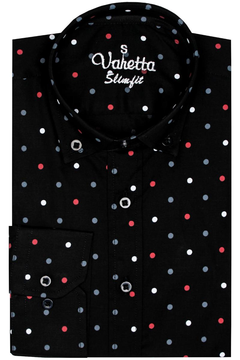 

Mens Shirts Casual Slim Fit Long Sleeve Button Polka Dot For Men White Black Business Fitness Leisure Made In Turkey Top Men