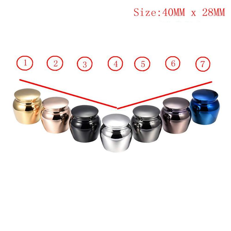 

Pendant Necklaces IJU035 Premium Quality Arriving 316L Stainless Steel Cremation Jewlery Mini Urn Keepsake Men/ Women Ash Holder 40mm X 28mm, Silver