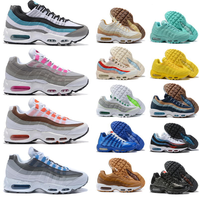 men women 95 running shoes top quality triple black white Plum Chalk OG Neon Plant Color Pure Platinum Yellow Light Green Smoke Grey mens trainers o