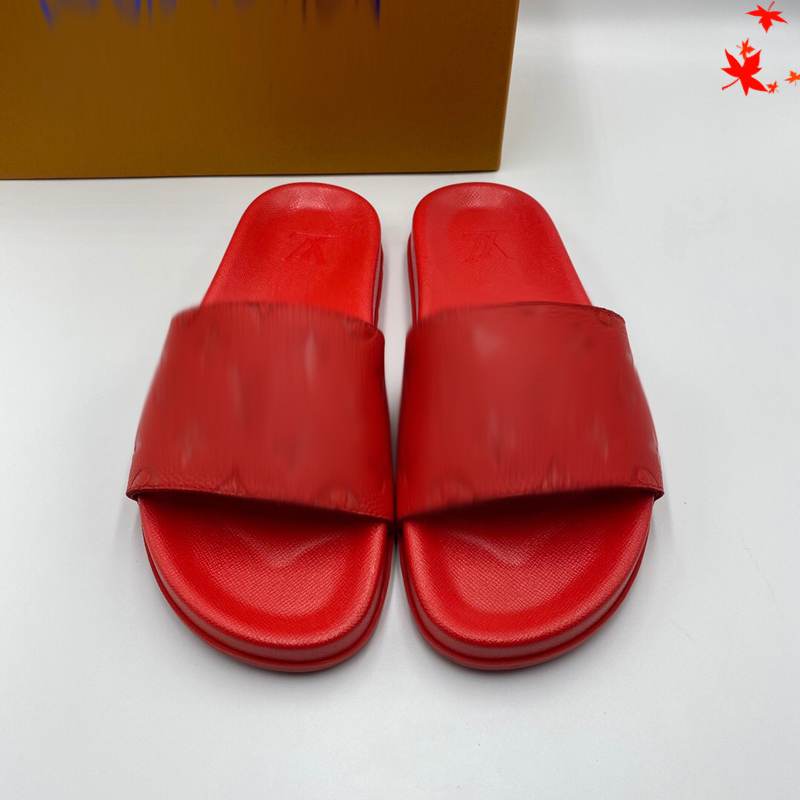 

2021 Designer luxurys slippers men sandals fashion beach shoes flip flops flat non-slip classical hole slipper with box size 39-45 -G87, Red
