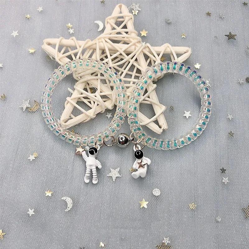 

Charm Bracelets Selling Astronaut Girlfriends Couples Attracting Bracelet Small Leather Case For Boyfriend And Women's Jewelry