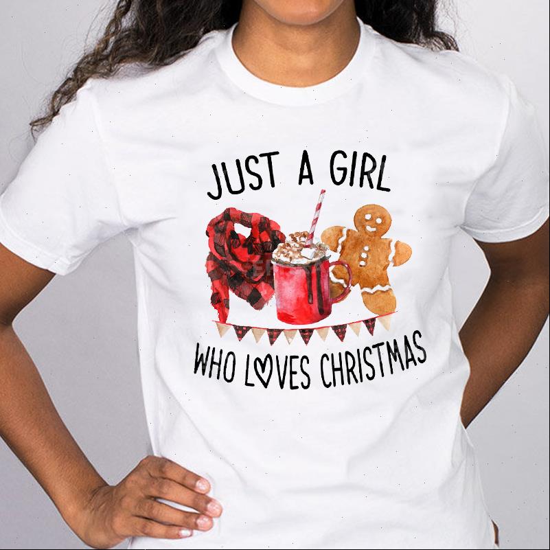 

womens women merry christmas graphic plaid cookies winter 90s holiday tees clothes print lady female t shirt, White