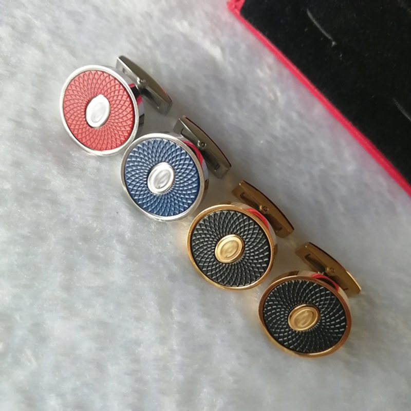 

Luxury jewelry men's Cufflinks brand logo high quality copper Cufflinks Wedding Gift with box Car_3, Silver