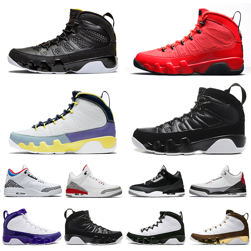 

2022 Jumpman Mens 9 OG Basketball Shoes 9s Chile Red Bred Racer Pearl Blue Snakeskin White Pink University Gold Silver Glitter Barons Men Sports Trainers Sneakers, Pay for box