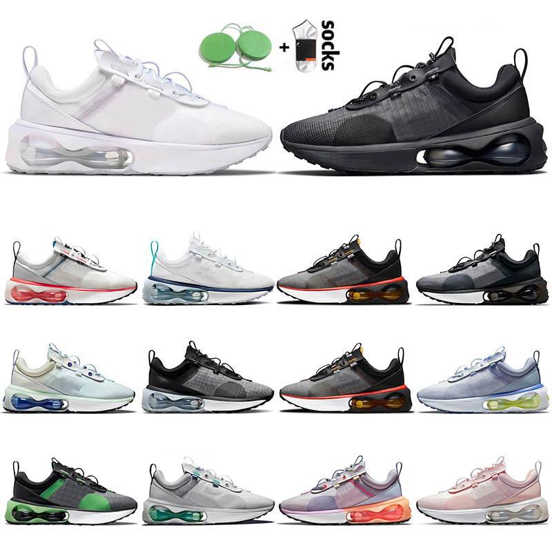 

2021 Air Cushion Running Shoes Mesh Mens Women Triple Black White Court Purple Barely Green Navy Crimson Runner Trainers Venice Ghost Ashen Slate Maxes Sneakers, Original box