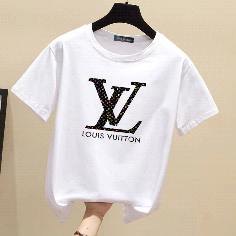 

Italy Sunmmer Womens Mens Designers T Shirts Tshirts Fashion Letter Printing Short Sleeve Lady Tees Luxurys Casual Clothes Tops Vitton, White