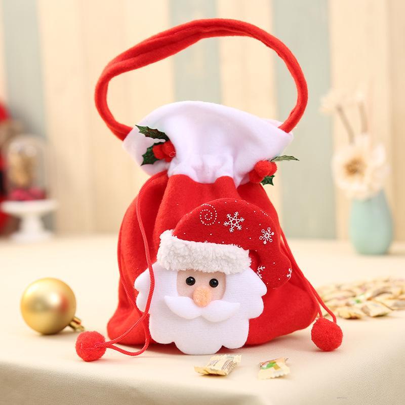 

Christmas Decorations 2021 Creative Applique Red Flannel Snowflake Candy Tote Bag Party Decoration Gift BagChristmas Ornaments