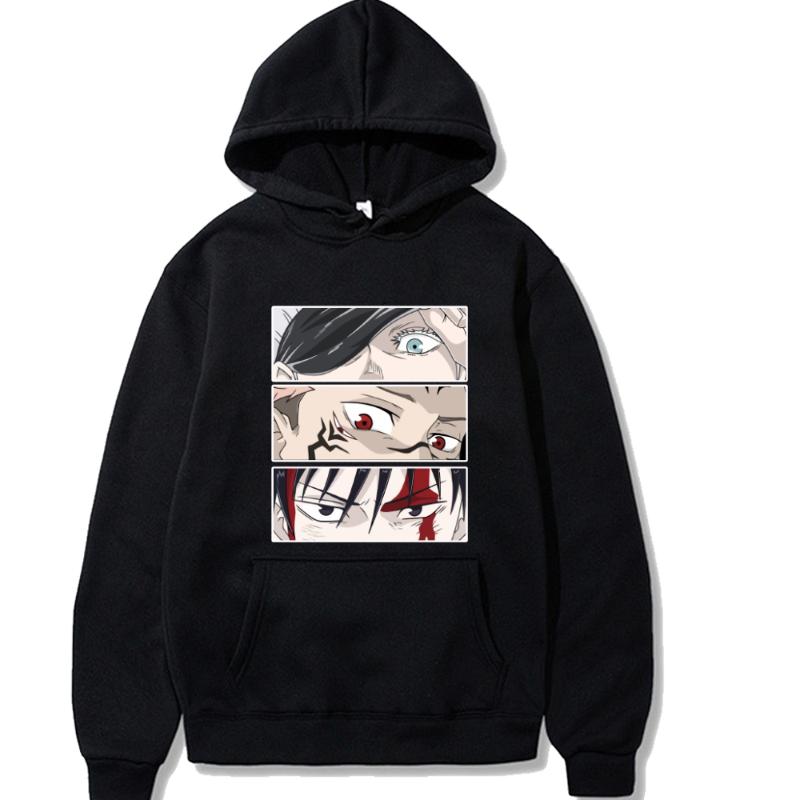 

Men' Hoodies & Sweatshirts Japan Anime Jujutsu Kaisen Fashion Long Sleeve Casual Loose Fleece Warm Cotton Pullover Tops, Black