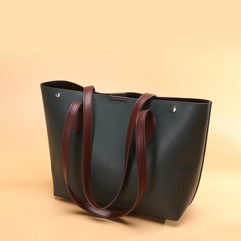 

Evening Bags 2021 Trendy Fashion Large-Capacity Tote Bag Texture Single Shoulder Luxury Handbag Armpit Genuine Leather