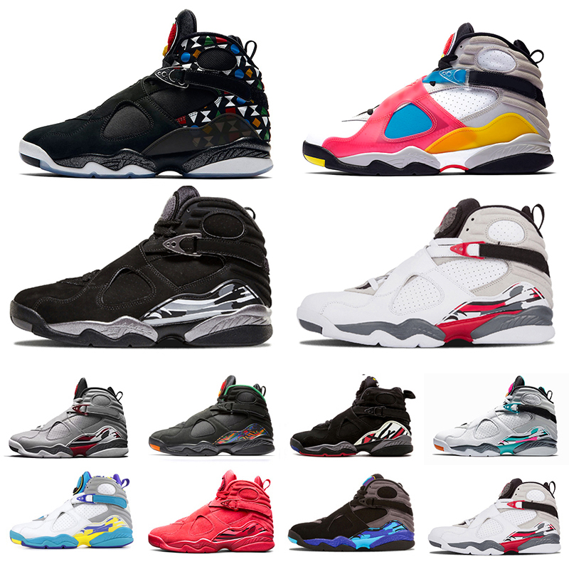 

Jumpman 8 8s mens basketball shoes sneakers COUNTDOWN PACK Chrome Captain White Aqua Valentine's Day Three Peat South Beach Raid Multi-Color trainers sports shoe, Pay for box