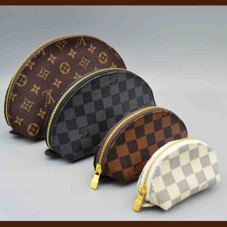 

2021 fashion Women cosmetic bags organizer famous makeup bag travel pouch make up bag purses toiletry bag 4pcs set GGLVLouis&#13, Red;black
