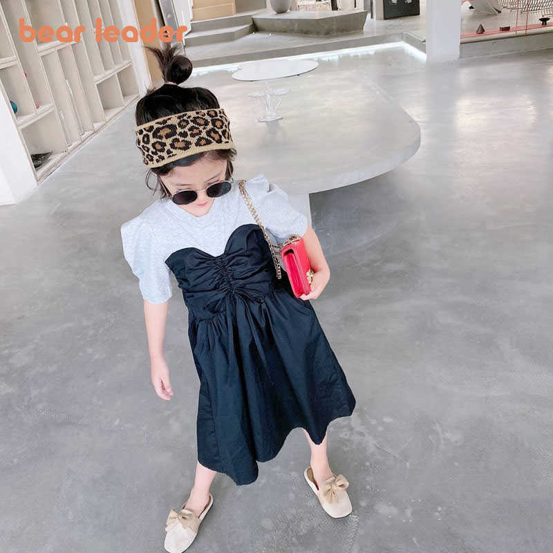 

Bear Leader Family Matching Outfits Fashion Mommy And Daughter Patchwork Pleated Dresses Korean Princess Party Cute Clothes 210708, Az2805black
