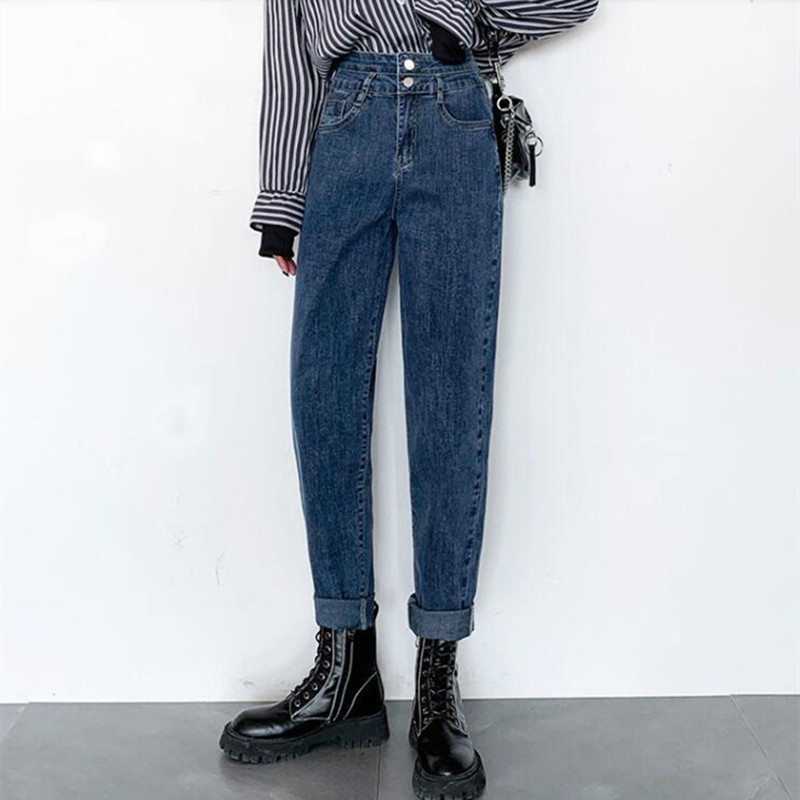 

Women's Jeans Woman High Waist Clothes Wide Leg Denim Clothing Blue Streetwear Vintage Quality 2021 Fashion Harajuku Straight Pant 81PC