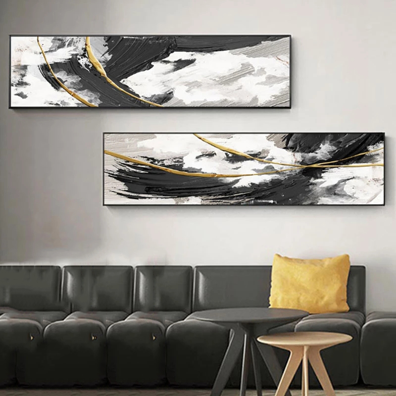 

Abstract White Black Wall Art Bedside Posters Modern Strips Posters Prints Wall Pictures for Living Room Bedroom Aisle Homd Deco