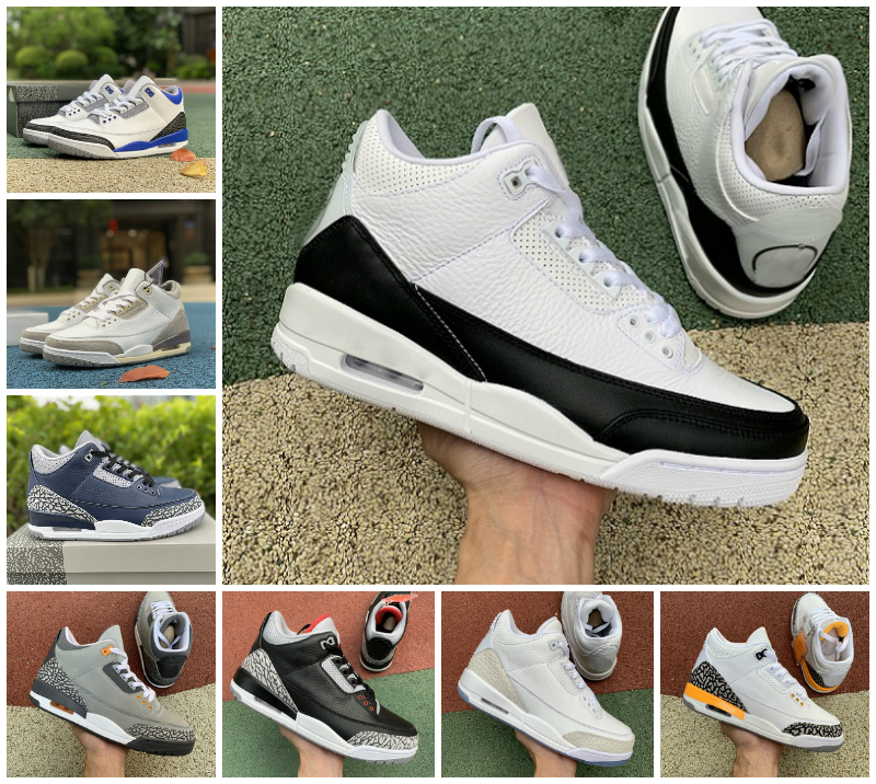 

Top Quality Racer Blue 3 3S Basketball Shoes Mens Georgetown Cool Grey A Ma Maniere UNC Laser Orange Knicks Court Purple Denim Red Black Cem