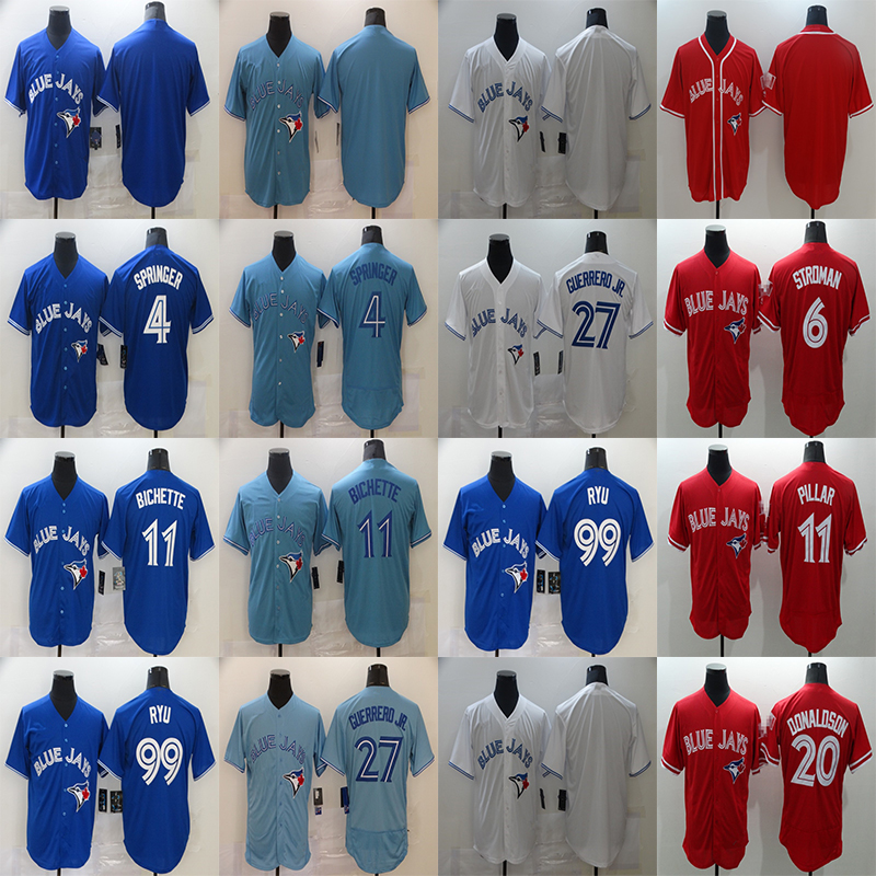 

Jays Jerseys 4 George Springer Toronto Personnalisé 27 Vladimir Guerrero Jr. Blue Cavan Biggio Joe Carter Bo Bichette Alomar Baseball, White