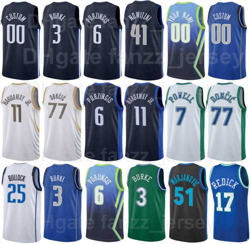 

Screen Print Basketball Dorian Finney-Smith Jersey 10 Maxi Kleber 42 Dwight Powell 7 Boban Marjanovic 51 JJ Redick 17 Reggie Bullock 25 Luka, Blue