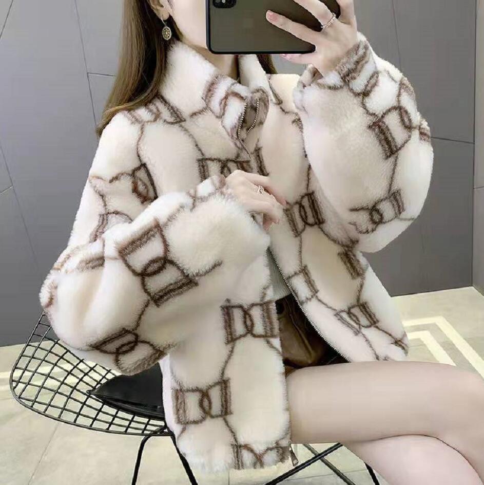 

Winter Women Fleece Jackets Furry Coat Women Harajuku Milk Cow Print Faux Fur Jacket Vintage Hip Hop Warm Streetwear, White