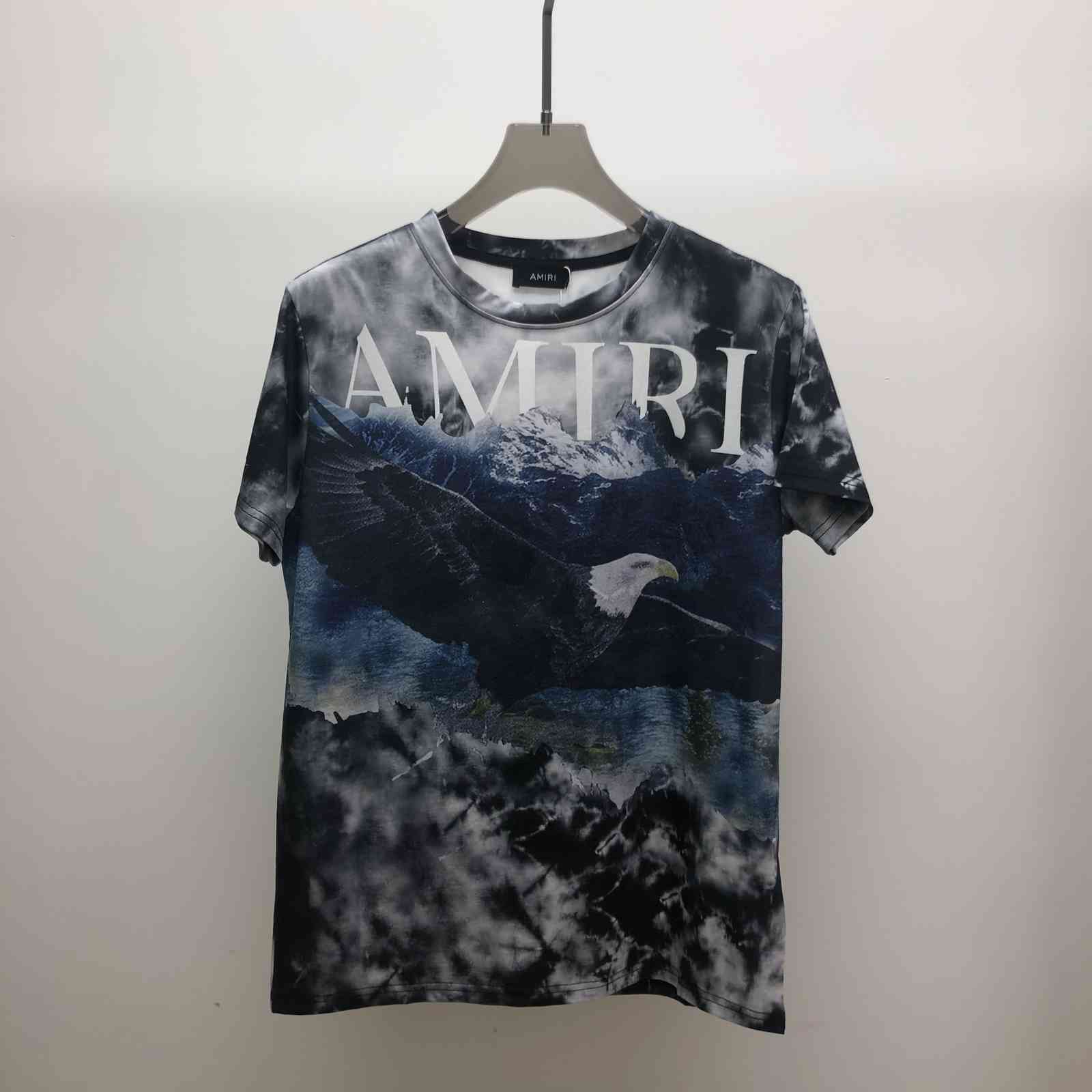 

Wholesale Summer Amir AMI Short Sleeve Top Men's T-shirt 3D digital printing pure cotton round neck Pullover trendy brand, Color