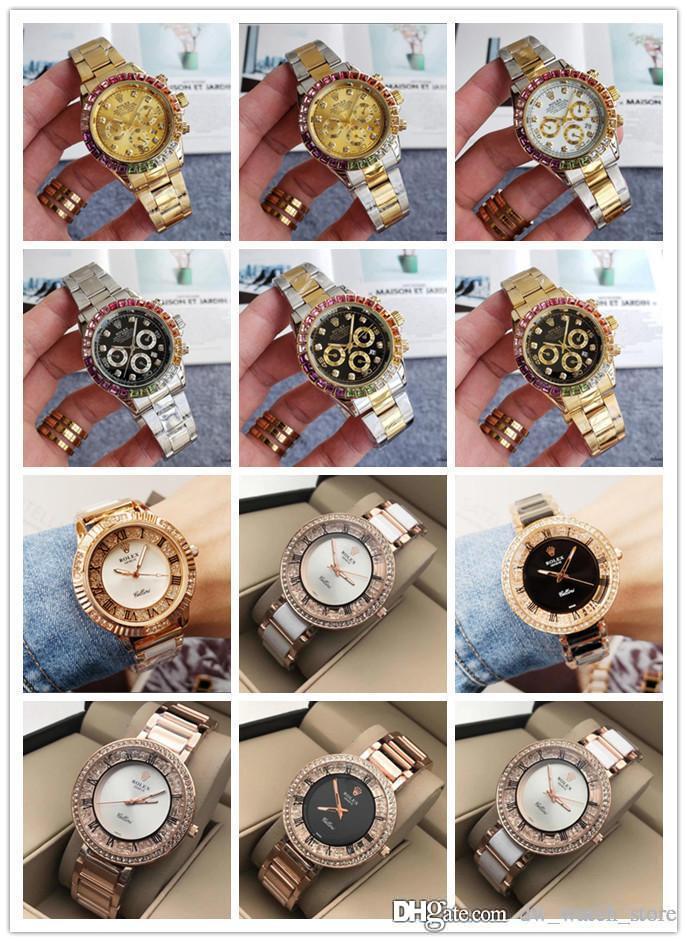 

2022 casual women men colorful diamonds watches diamond fashion dress famous designer stainless steel strap quartz movement gift rolexwatch