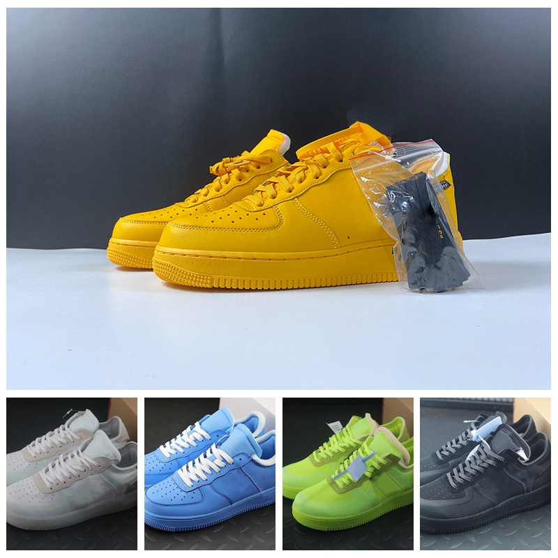 

2021 Running Shoes Authentic 1 University Gold MCA Blue Volt ComplexCon White Metallic Silver fluorescent green Sports Shoe Low Men Women Sport Sneakers DD1876-700, Black