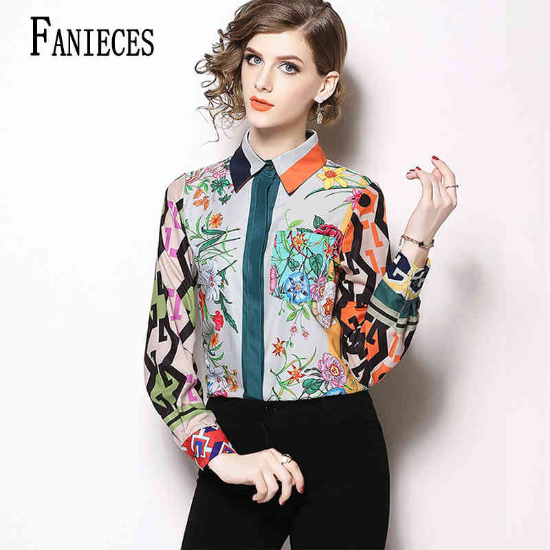 

Retro Floral Print Shirt Vintage Women Long Sleeve Blouse multicolor Lapel Collar Single-Breasted Tops blusas camisas muje 210520, Multi