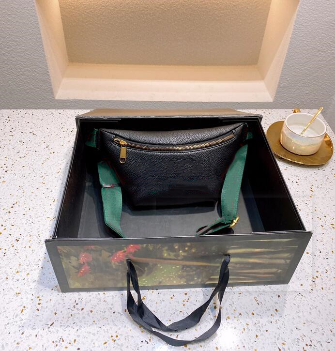 

2022 new Handbags Purses Leather Waist Bags Womens Men ShoulderBags BeltBag Women Pocket Bag summer waistbag Fashion Totebag, Black