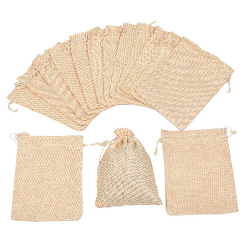 

7X9Cm 9X12Cm 10X15Cm 13X18Cm Original Color Mini Pouch Jute Bag Linen Hemp Jewelry Gift Pouch Drawstring Bags For Wedding Favors 382 Q2