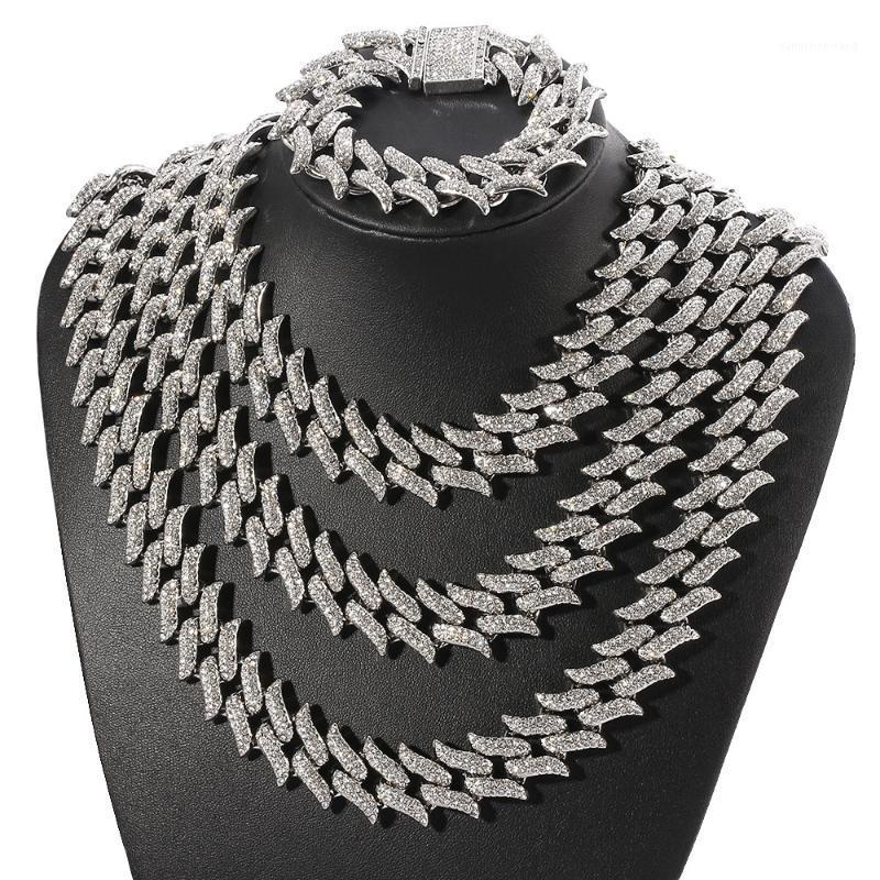 

Chains 2021 Hip Hop Jewelry Diamond Stretchable Chain Necklace Rock Singer Trendy Man Full