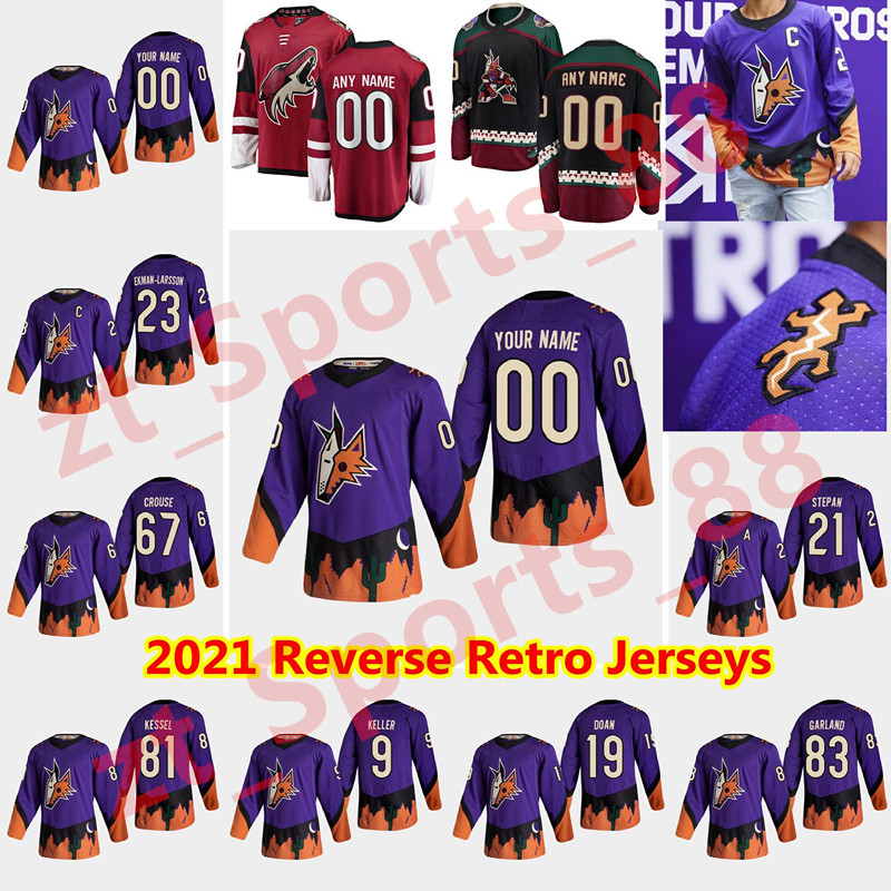 

Arizona Coyotes 2021 Reverse Retro Hockey Jerseys Oliver Ekman-Larsson Jersey Conor Garland Jakob Chychrun Max Domi Oesterle Custom Stitched, As shown in illustration