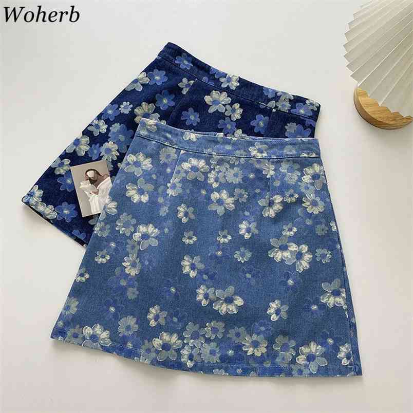 

Mini Skirt Women High Waist Sexy Bodycon Faldas Mujer Flower Korean Saia Summer Chic Jupe Vintage Blue Slim Bottoms 210519, Dark blue