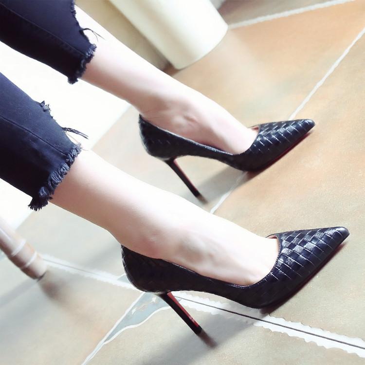 

Dress Shoes Women High Heels Black Red Bottom Wedding Women's Pointed Large Size Single