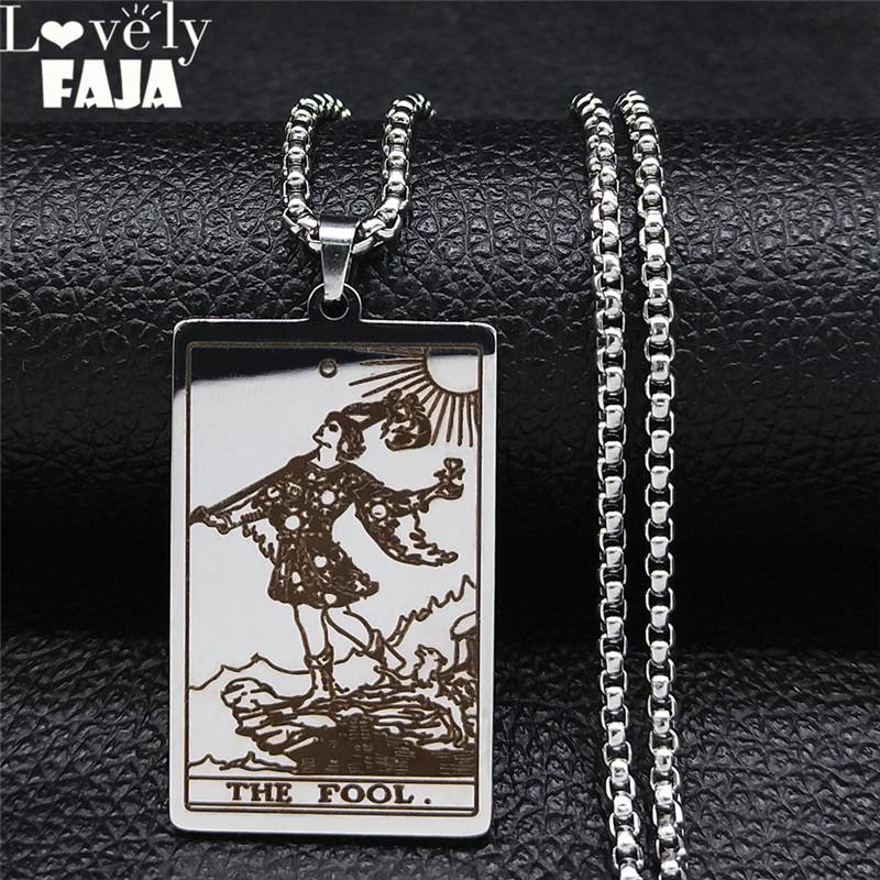 

Pendant Necklaces Wicca Tarot Card Waite Major Arcana Pagan Amulet Stainless Steel Necklace Jewelry Colgantes Acero Inoxiable NXH170S03