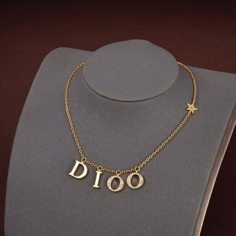 

Luxury Designers Jewelry Fashion Womens Necklace Bib Chocker Pendant 18K Gold Plated Crystal Letter Cubic Zirconia Accessories Statement