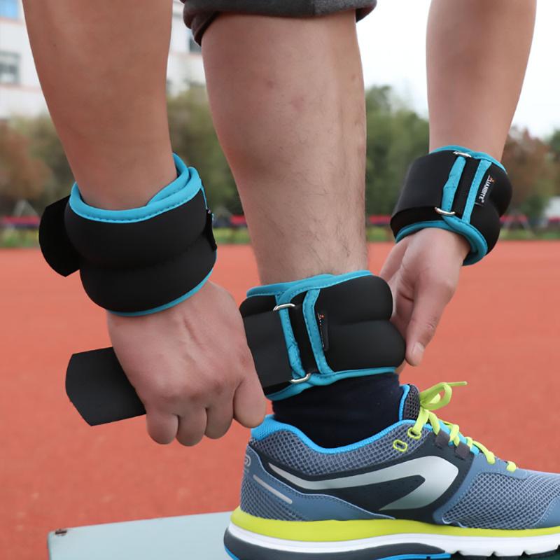 

Ankle Support FDBRO 2021 Exercise Fitness Running Adjustable Wrist Weights Iron Sand Bag Straps With Neoprene Padding1kg/pair, Blue 500g x2