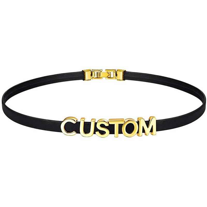 

Chokers Goldchic Personalized Black Leather Choker Necklace With Initials/Letters Charm,Collar Gothic Punk Jewelry Gifts For Women Girls