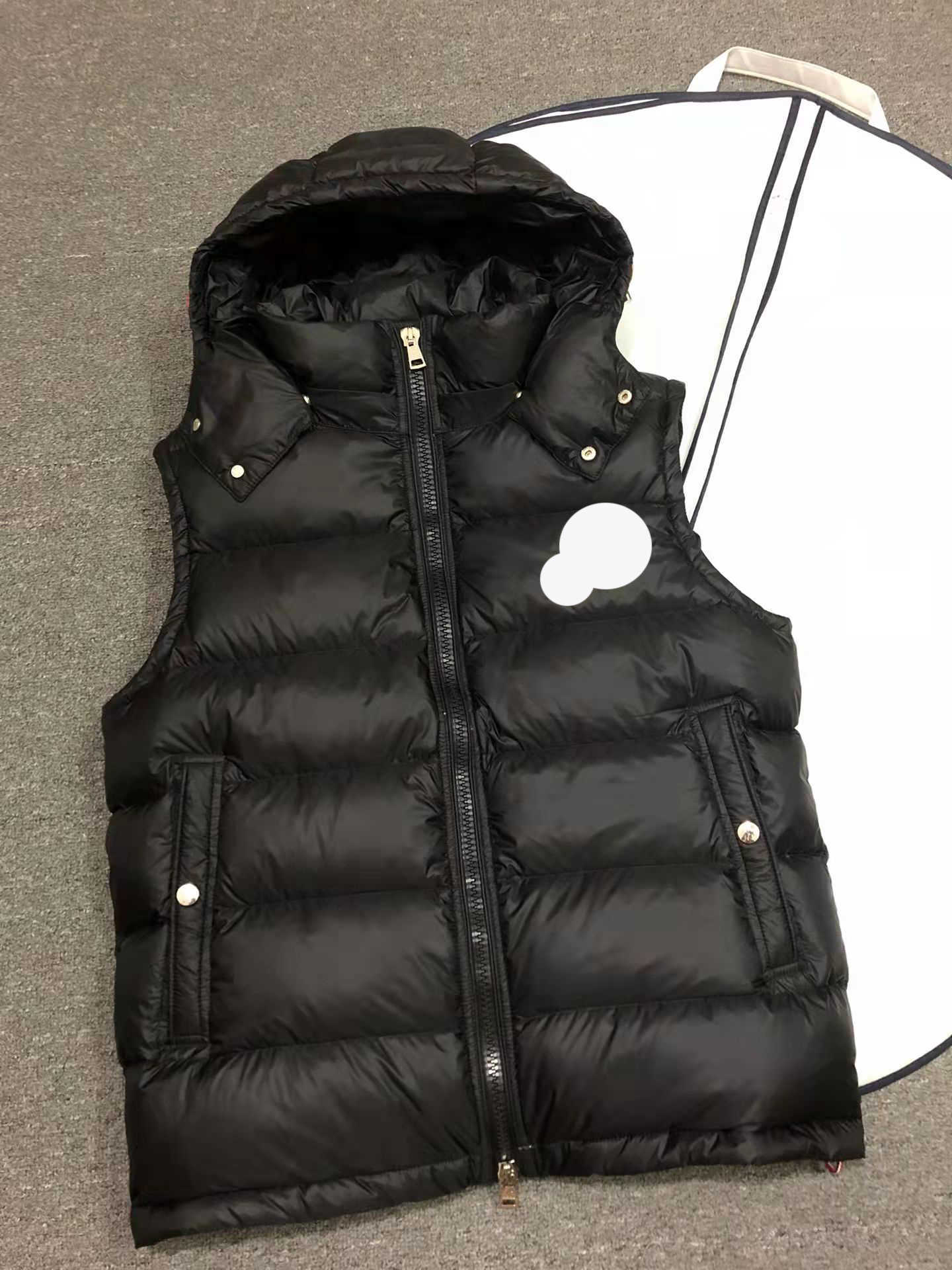 

Classical maya Mens Down Vests French brand Designer Embrodered Double Bandge Style Womens Downs Vest, Supplement (not shipped separately)