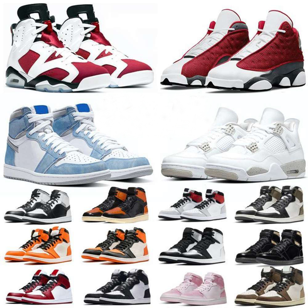 

Designer Basketball shoes for men red fint Hyper Royal 1s University Blue Raging Bull 4s White Carmine women sneaker trainer with box