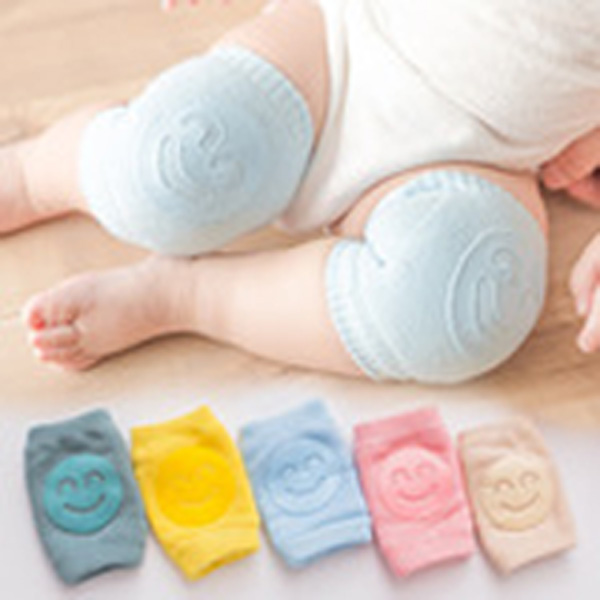 

Baby Knee Pads Non Slip Socks Infants Smile Pad Newborn Crawling Elbow Protector Leg Warmer Kids Safety Kneepad for 0-3T Boys and Girls, As photo