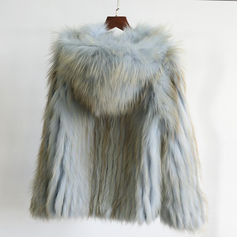 

Women's Fur & Faux 2021 Real Style Coats Short Gradual Color Strip Sewed Hooded Women Slim Long Sleeves Winter Lady Overcoat Parkas, Gold