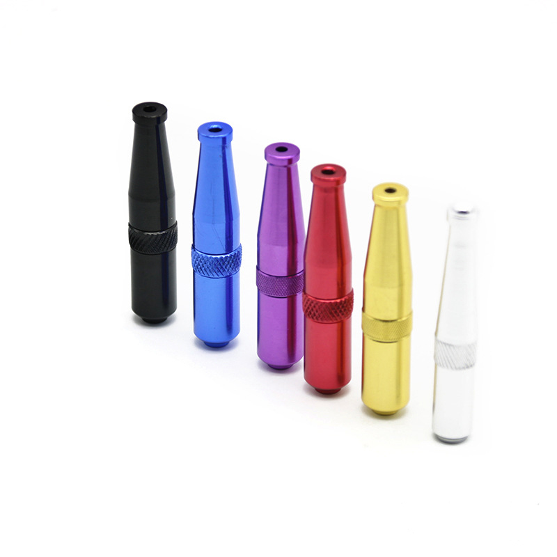 

Mini Torpedo Metal Pipe Multicolor Bullet Snuff Pot Pipes Cigarette Smoking Holder Accessories Good Creative Retail/Wholesale Portable scale